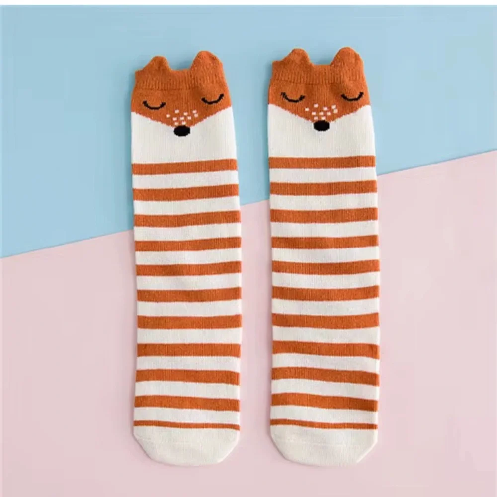 Adorable Fox Striped Kids Socks